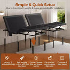 Adjustable Bed Base with Head and Foot Incline, LED Lights and USB Ports