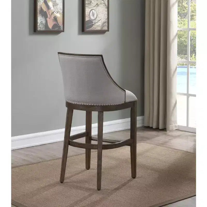 Solid Birch Upholstered Counter Stool 39"H