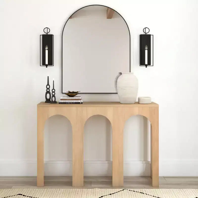 Konsole aus massivem Kiefernholz, schmal, 120,65 cm L x 81,28 cm H