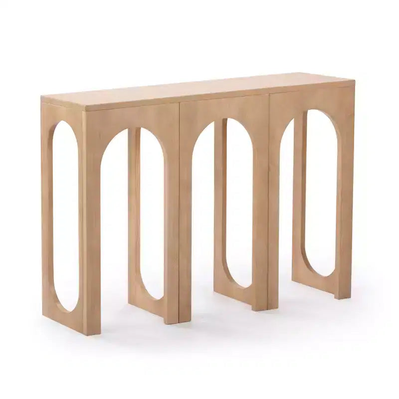 Konsole aus massivem Kiefernholz, schmal, 120,65 cm L x 81,28 cm H
