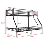 Etagenbett aus Metall (oben Twin, unten Full) mit Schutzgitter 149 cm H
