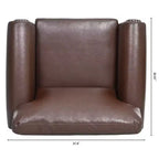 PU-Leder Chesterfield-Sofa mit gerollten Armlehnen und Nagelbesatz, 213 cm breit