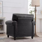 PU-Leder Chesterfield-Sofa mit gerollten Armlehnen und Nagelbesatz, 213 cm breit