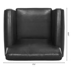 PU-Leder Chesterfield-Sofa mit gerollten Armlehnen und Nagelbesatz, 213 cm breit