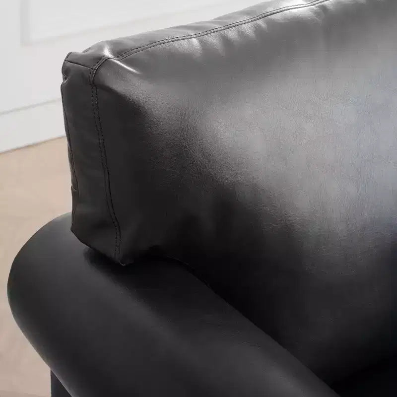 PU-Leder Chesterfield-Sofa mit gerollten Armlehnen und Nagelbesatz, 213 cm breit