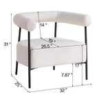 Akzentsessel aus Polyester mit geschwungenem Design und Eisenrahmen, 79 cm hoch