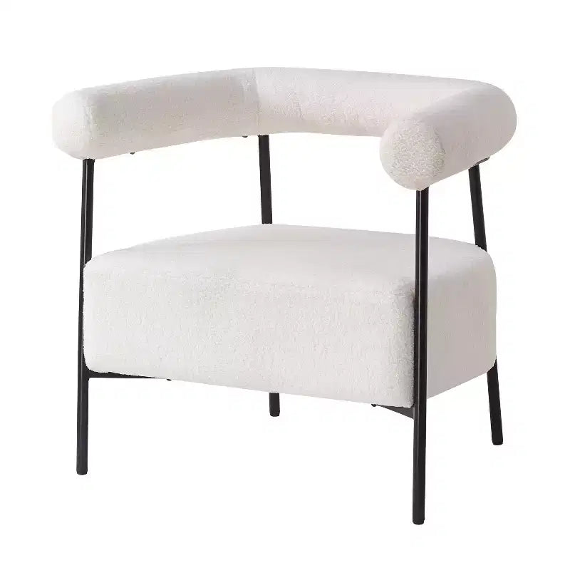 Akzentsessel aus Polyester mit geschwungenem Design und Eisenrahmen, 79 cm hoch