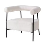 Akzentsessel aus Polyester mit geschwungenem Design und Eisenrahmen, 79 cm hoch