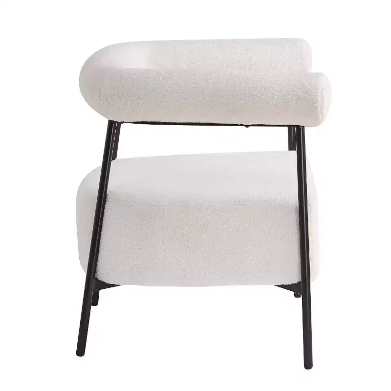 Akzentsessel aus Polyester mit geschwungenem Design und Eisenrahmen, 79 cm hoch