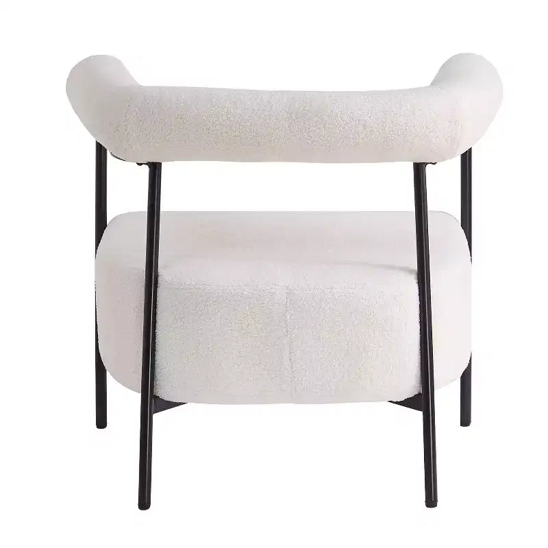 Polyester Curved Accent Chair with Iron Frame 31"H