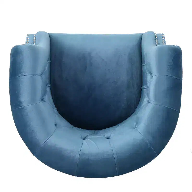 Gepolsterter Clubsessel mit Knopfheftung und Nagelbesatz, 76,8 cm H
