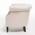 Gepolsterter Clubsessel mit Knopfheftung und Nagelbesatz, 76,8 cm H