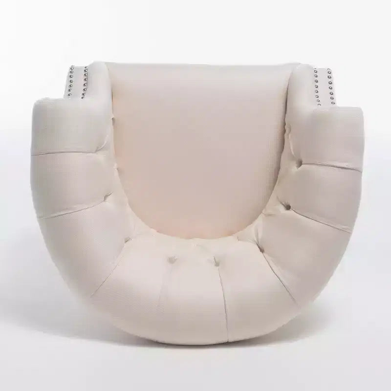 Gepolsterter Clubsessel mit Knopfheftung und Nagelbesatz, 76,8 cm H