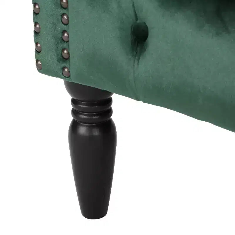 Gepolsterter Clubsessel mit Knopfheftung und Nagelbesatz, 76,8 cm H