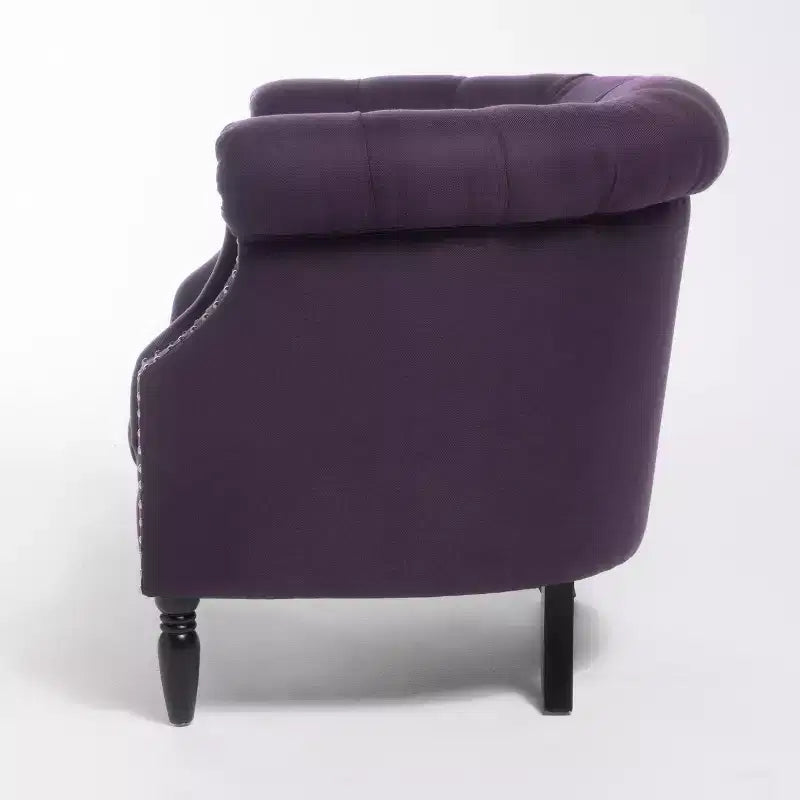 Gepolsterter Clubsessel mit Knopfheftung und Nagelbesatz, 76,8 cm H