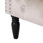 Gepolsterter Clubsessel mit Knopfheftung und Nagelbesatz, 76,8 cm H