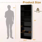 MDF 6-stufiges offenes Bücherregal 59,7 cm B x 177,8 cm H