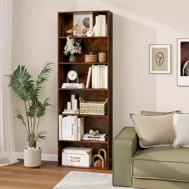 MDF 6-stufiges offenes Bücherregal 59,7 cm B x 177,8 cm H