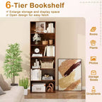 MDF 6-stufiges offenes Bücherregal 59,7 cm B x 177,8 cm H