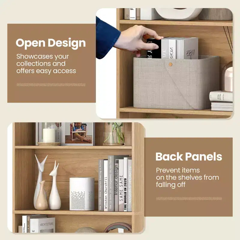 MDF 6-stufiges offenes Bücherregal 59,7 cm B x 177,8 cm H