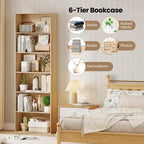 MDF 6-stufiges offenes Bücherregal 59,7 cm B x 177,8 cm H