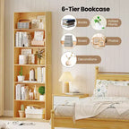 MDF 6-stufiges offenes Bücherregal 59,7 cm B x 177,8 cm H