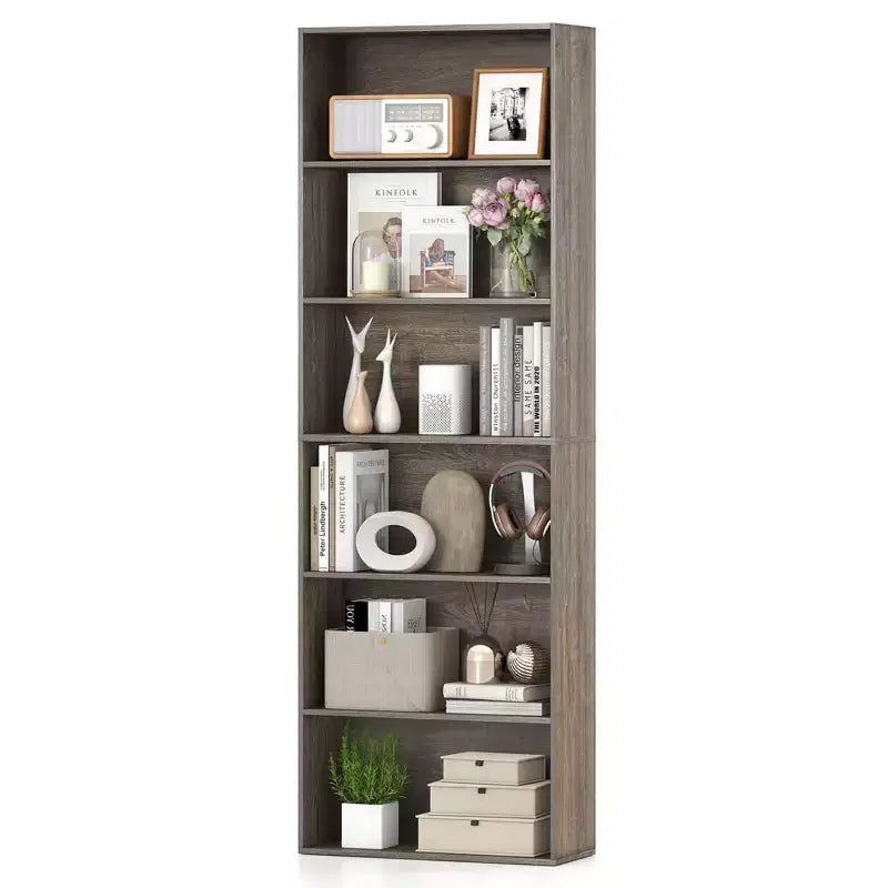 MDF 6-Tier Open Bookcase 23.5"W x 70"H
