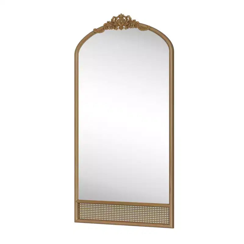 Solid Wood Carved Full-Length Mirror 180x93cm Brown