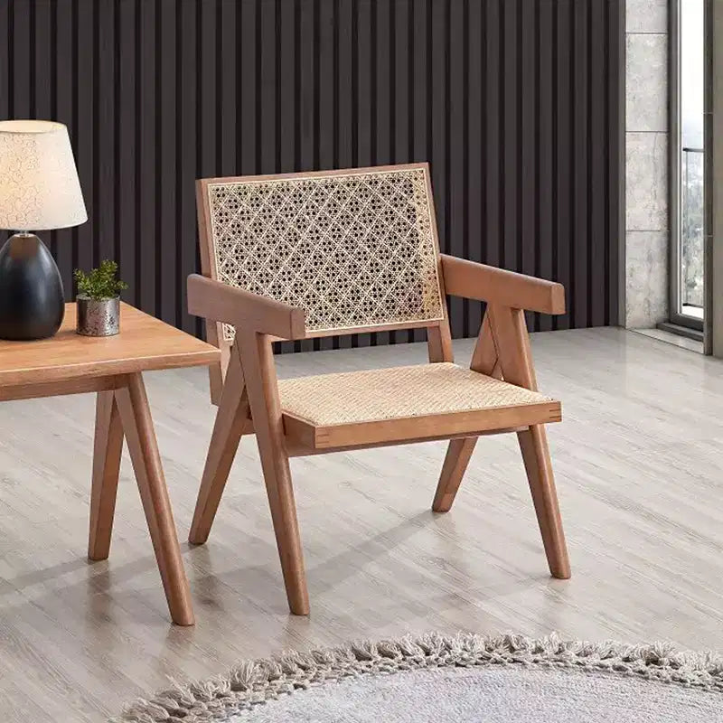 Akzentsessel Rattan und Holz 32"H Natur