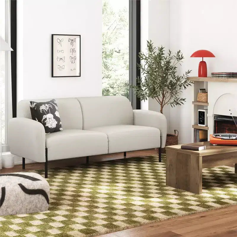 Chenille Polster-Dreisitzersofa mit Metallfüßen 186.7 cm B