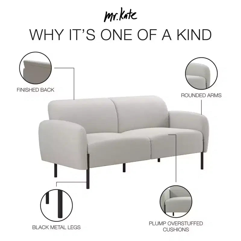Chenille Polster-Dreisitzersofa mit Metallfüßen 186.7 cm B
