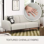Chenille Polster-Dreisitzersofa mit Metallfüßen 186.7 cm B