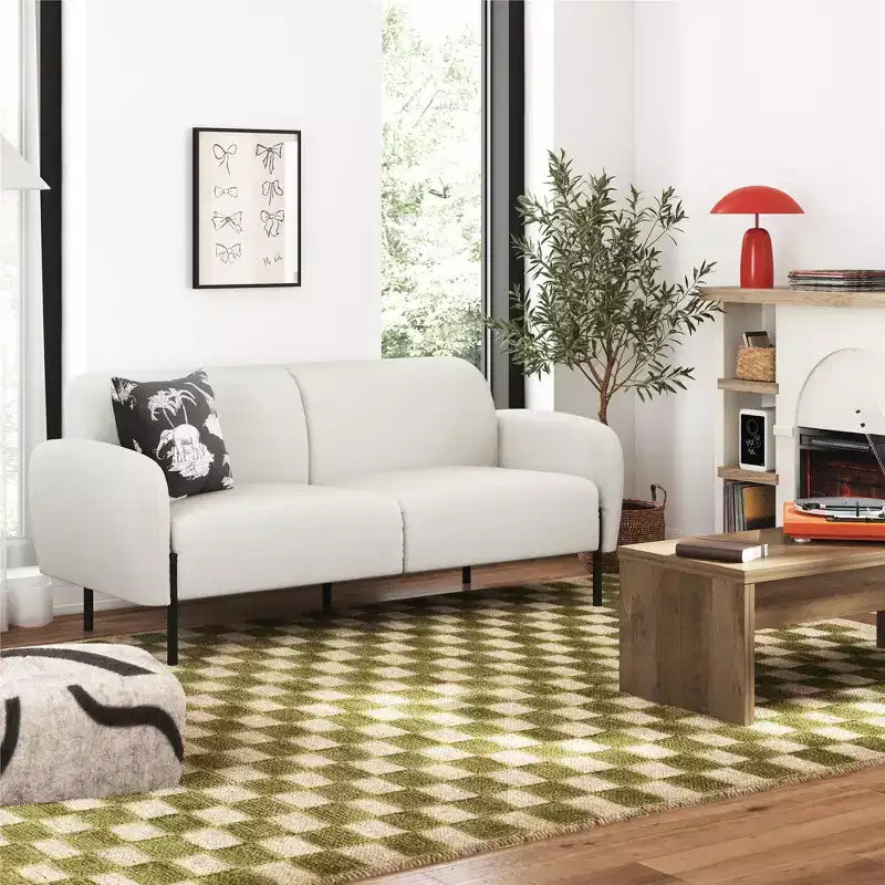Chenille Polster-Dreisitzersofa mit Metallfüßen 186.7 cm B