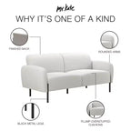 Chenille Polster-Dreisitzersofa mit Metallfüßen 186.7 cm B