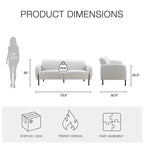 Chenille Polster-Dreisitzersofa mit Metallfüßen 186.7 cm B
