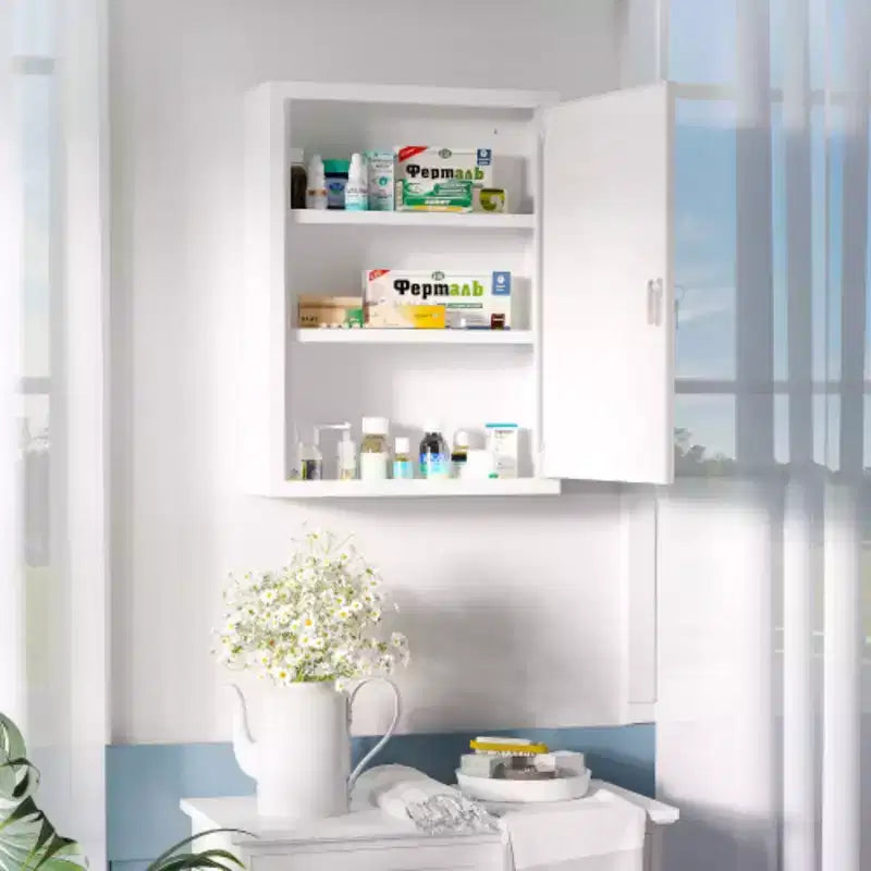 Steel 3-Tier Locking Wall Cabinet 16x21" with 2 Keys