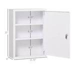 Stahl abschließbarer Wandschrank, 3-stöckig, 40,6 x 53,3 cm, mit 2 Schlüsseln