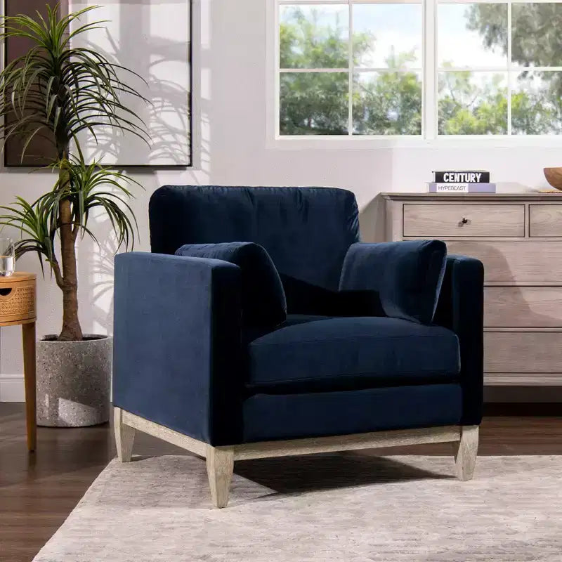 Velvet Upholstered Farmhouse Arm Chair 36''