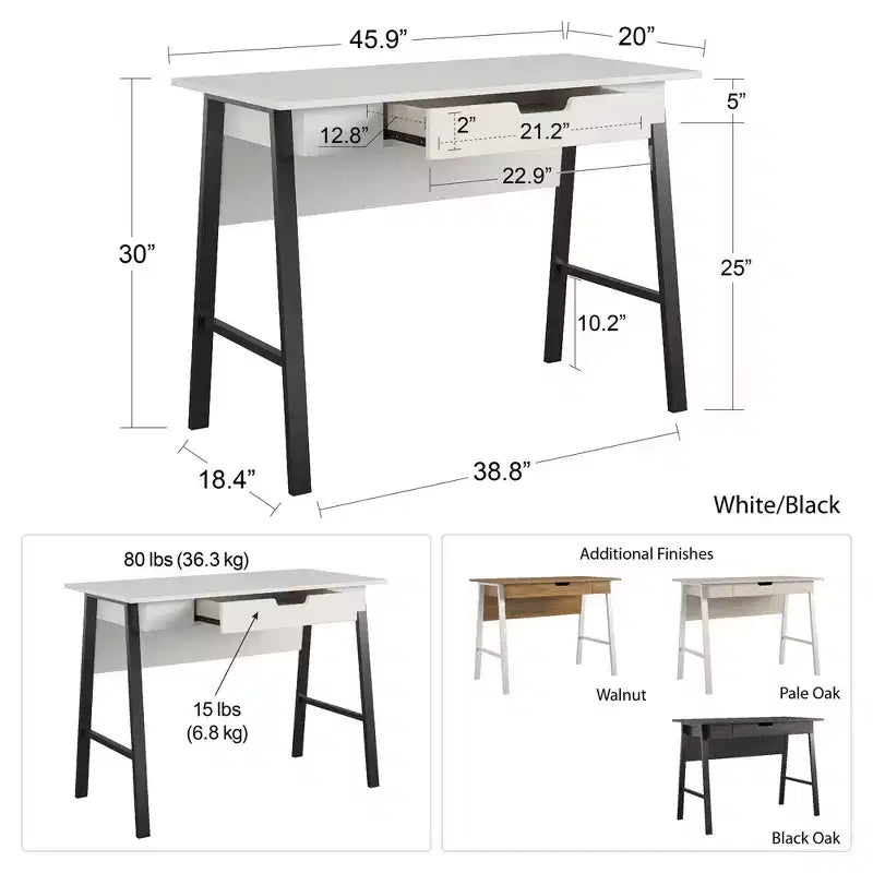 A-Frame Computer Desk with Drawer 45.94''