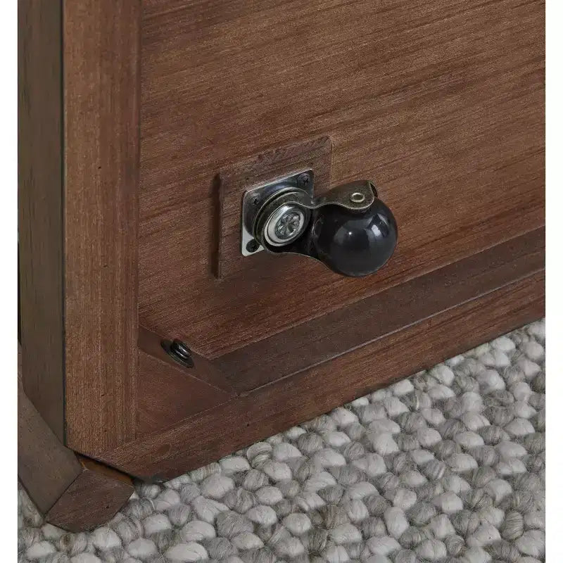 Mango Wood Veneer Coffee Table with Drawer and Shelf
