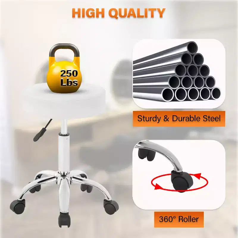 Metall-Rollhocker mit verstellbarer Höhe