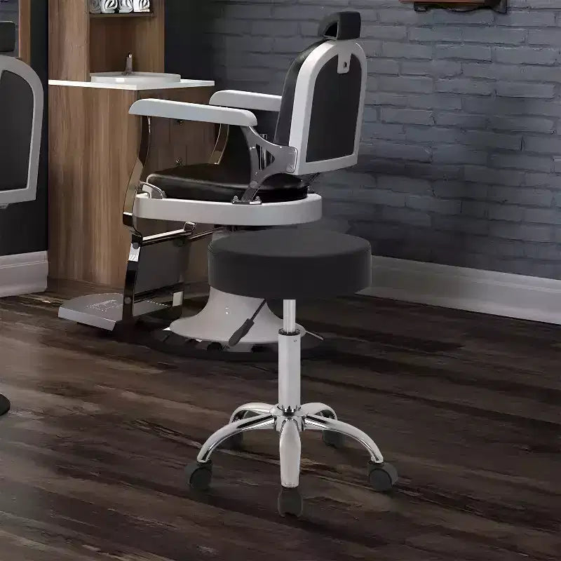 Metal Swivel Rolling Stool with Adjustable Height