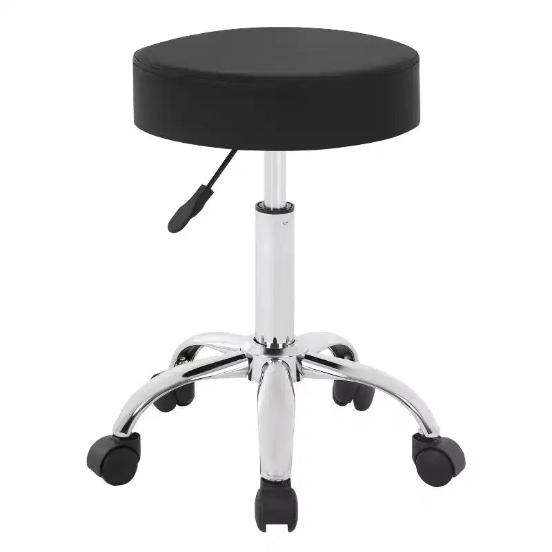 BestMassage Round Rolling Stool Swivel Salon Stool Adjustable Spa Stool with 5 Wheels