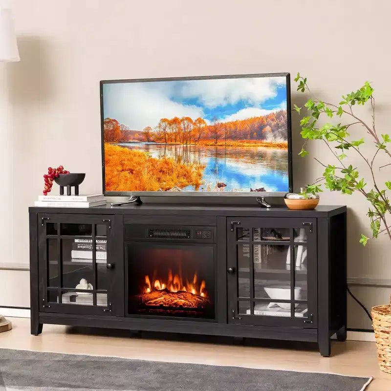 MDF-Kamin-TV-Ständer mit elektrischem Einsatz 58 Zoll