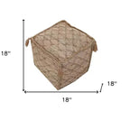 Jute-Würfel-Sitzhocker mit Quasten 45,7 cm