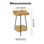 Runder Beistelltisch aus Holz und Metall, 2-stöckig, 61 cm