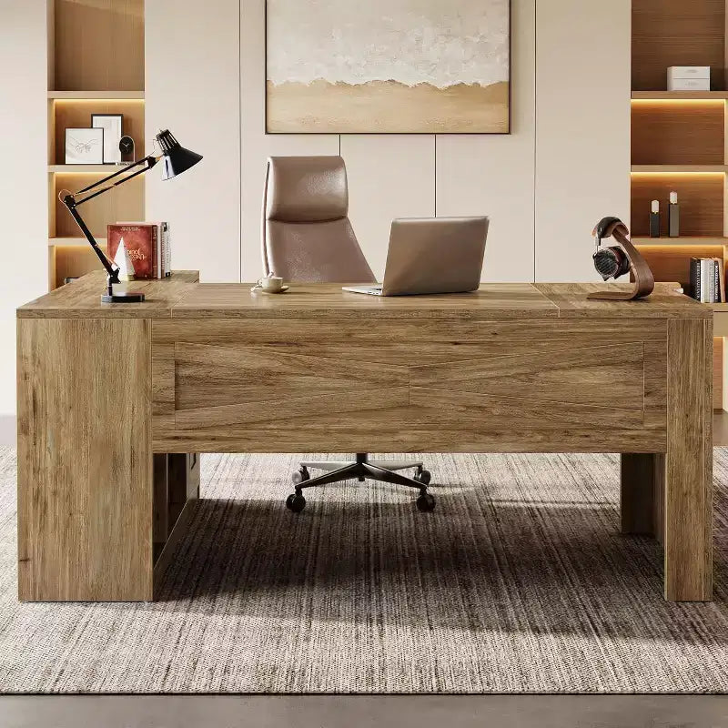 MDF L-förmiger Chefschreibtisch mit Aktenschrank 180 cm