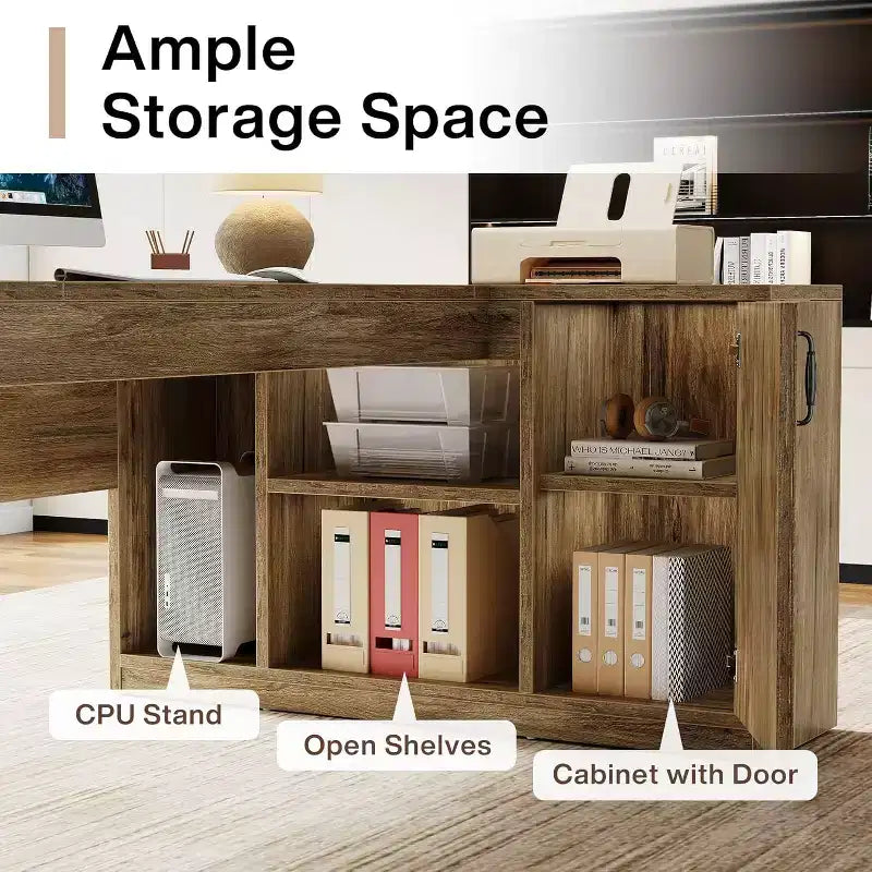 MDF L-förmiger Chefschreibtisch mit Aktenschrank 180 cm