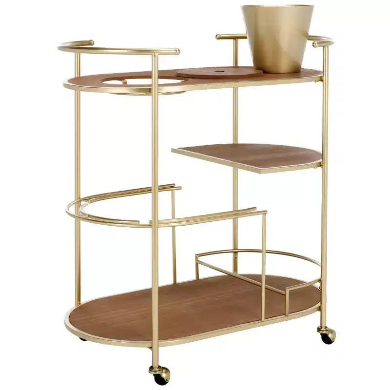 Servierwagen Eisen 2-stöckig mit Flaschenkühler 87 cm