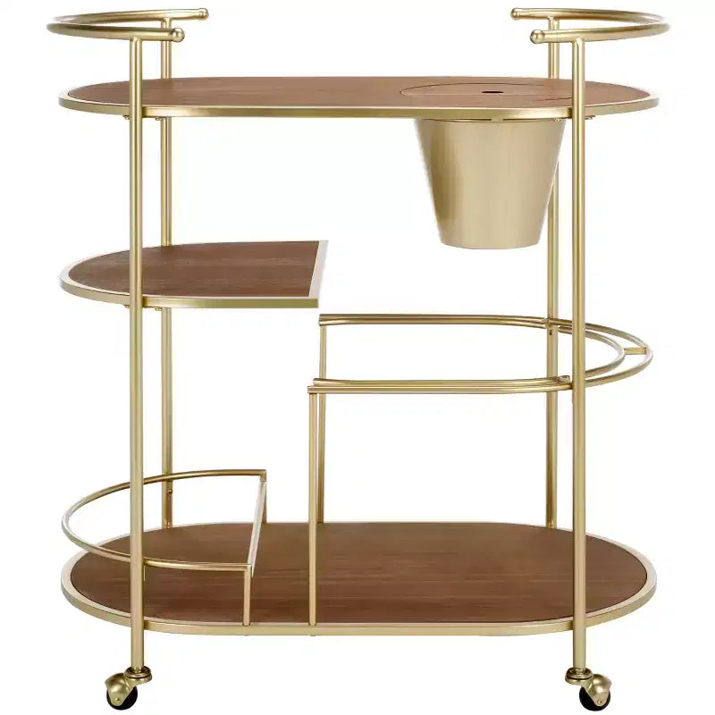 Servierwagen Eisen 2-stöckig mit Flaschenkühler 87 cm